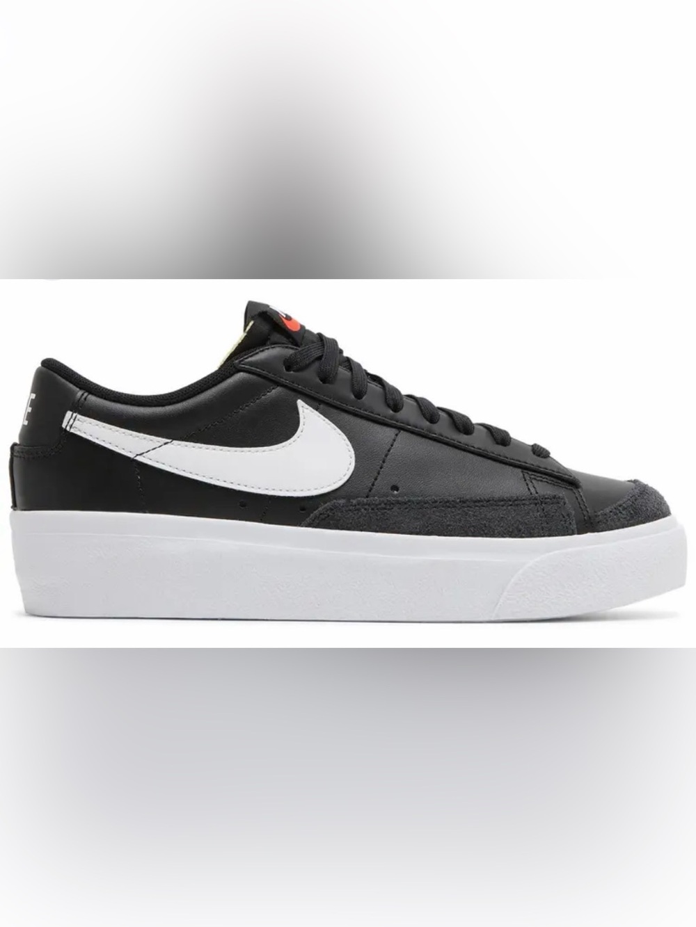 Nike blazer Black Leather Low-Top with White Swoosh size 8.5